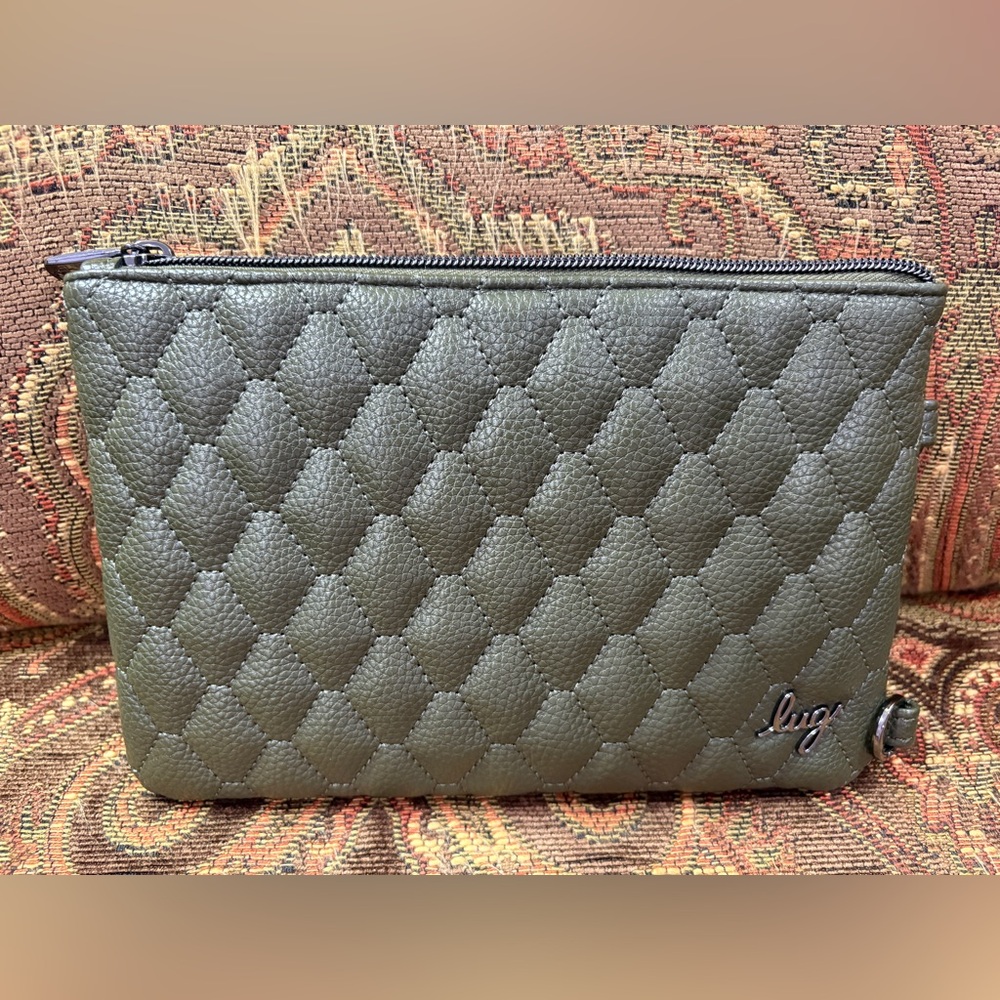 lug Quilted Olive Green Wristlet Clutch